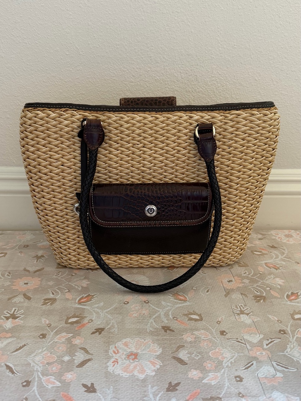 Brighton Esther Tan Purse Leather Trim
